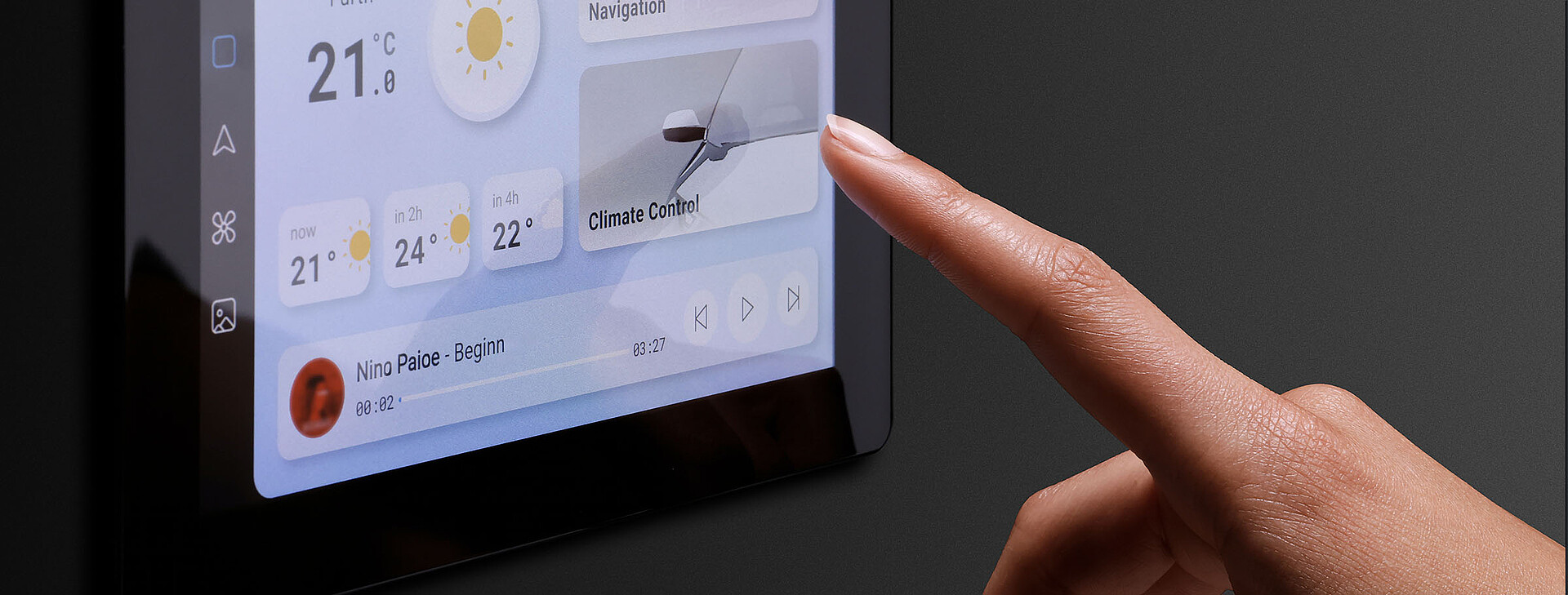 Ausschnitt eines aktivierten interaktiven Touchdisplays