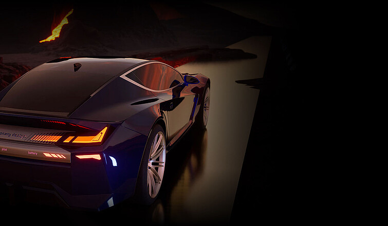 Car with backlit rear end cover