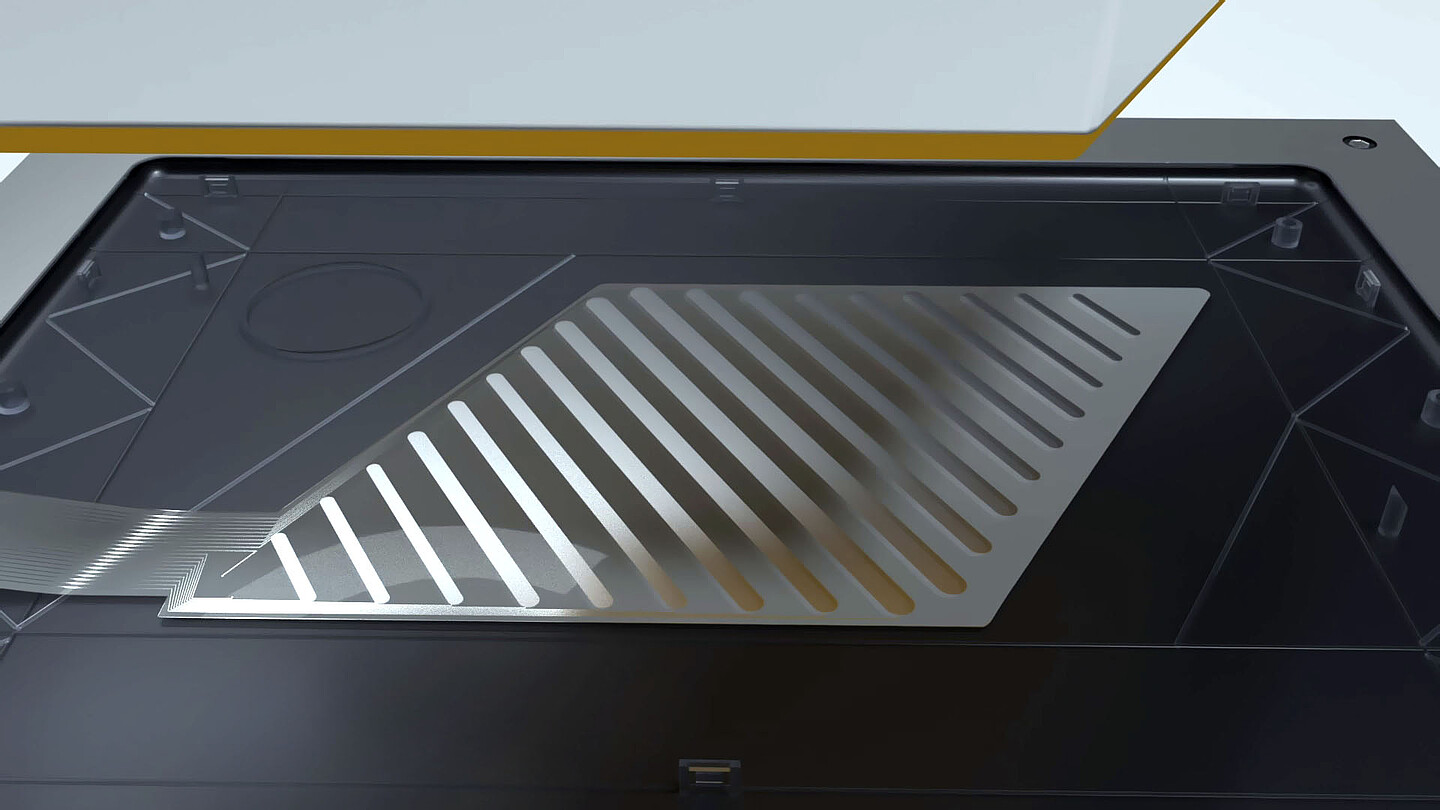 Thumbnail Prozessanimation Integration der Mini-LEDs in Bauteile