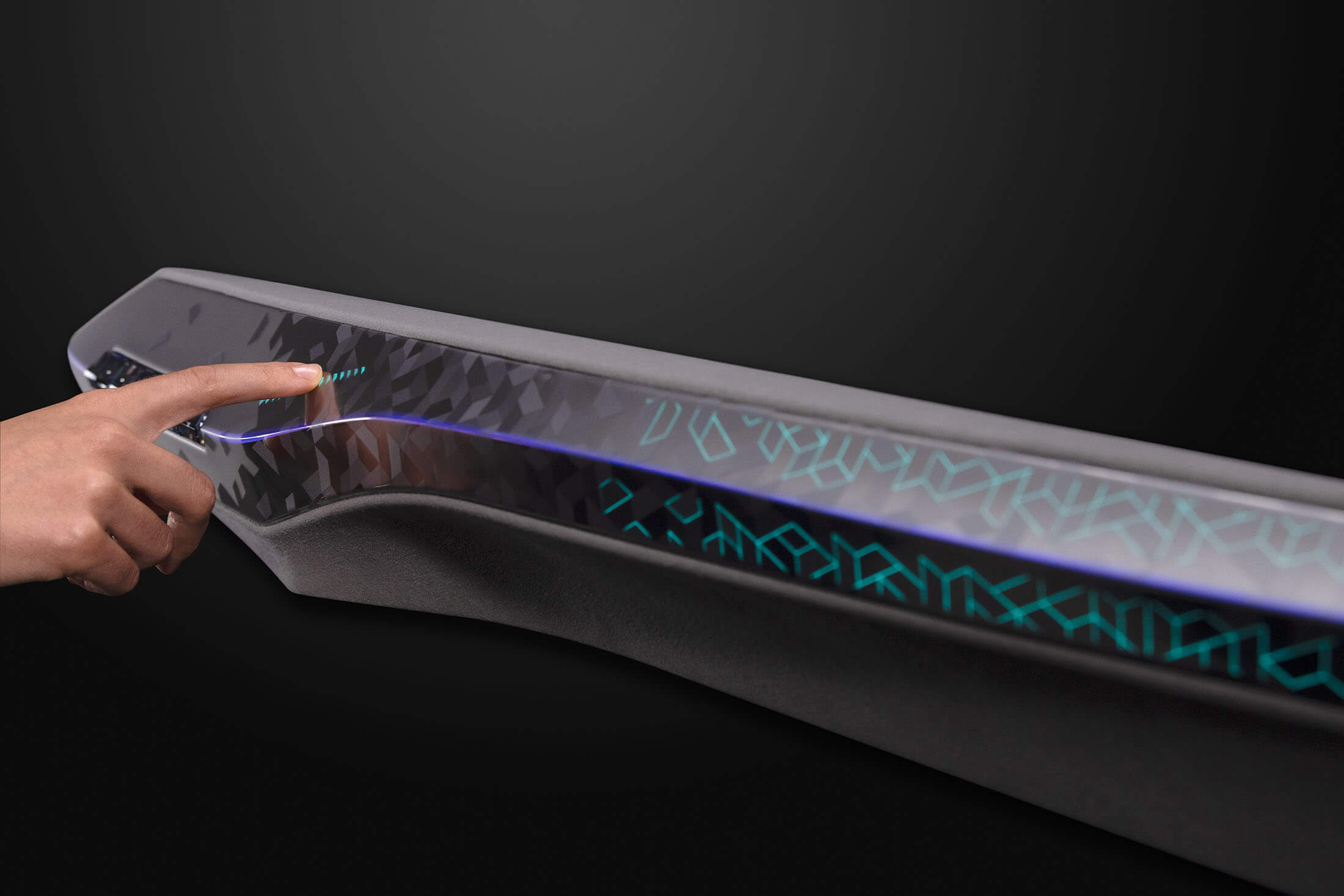 Hand berührt Automotive Bauteil Interieur silber grau Crystal Design